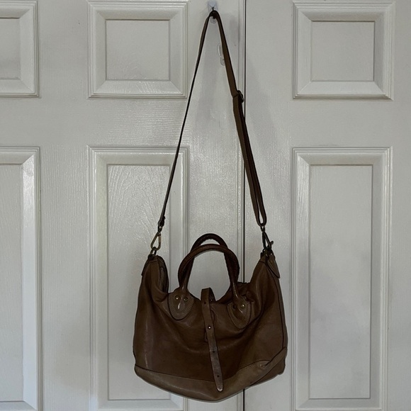 Monserat de Lucca Tan Leather Crossbody Satchel - Picture 1 of 8